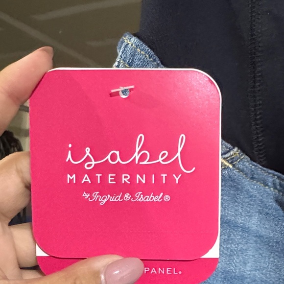 🍗 Isabel Maternity by Ingrid & Isabel Distressed Blue Ankle Jeans - Picture 2 of 4